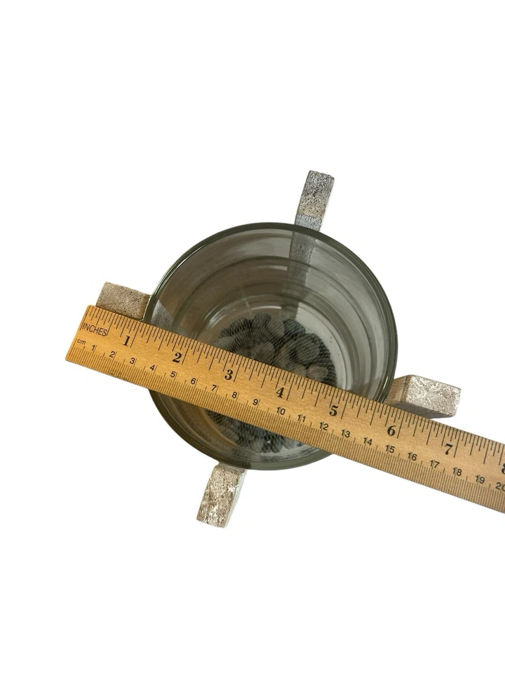 "Candelabro Hurricane madera a la deriva gris piedra vidrio playa costero náutico 8""" Foto 4 de 4