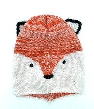 GERTEX 4-6X kid s winter cap fox design with ears. Orange, white and black.