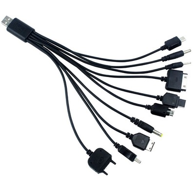Universal USB To Multi Plug Cell Phone Charger Cable 10 To 1 USB Cable For P _cn