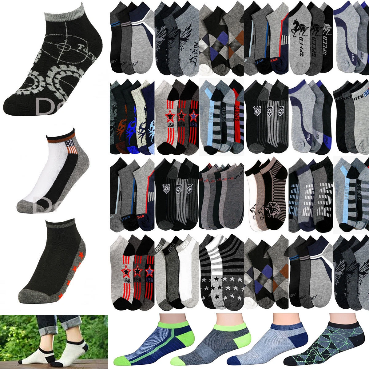 48 Pairs Pack Ultimate Athletic Sport Low Cut Casual Ankle Soft Stretchy Socks