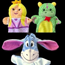 Melissa Doug Hand Puppet Lot Princess Dragon Eeyore