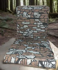 TreBark Old School Camouflage Folding Hunting Seat with Carry Strap 15”x15”x4”