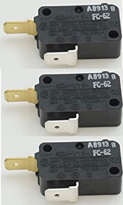 WB02X21314 Compatible NORMALLY CLOSED MICROWAVE DOOR SWITCH 3 Pack*