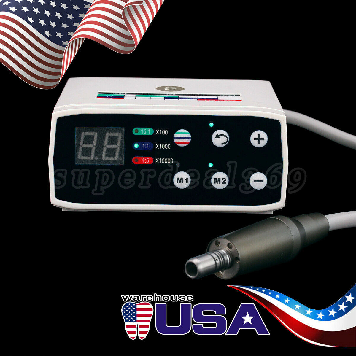 NSK Style Dental LED Brushless Electric Motor /1:5 Contra Angle Handpiece to