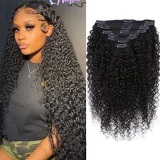 Curly 8 Pcs Clip In Hair Extensions 100 Human Hair Full Head Hair Extension