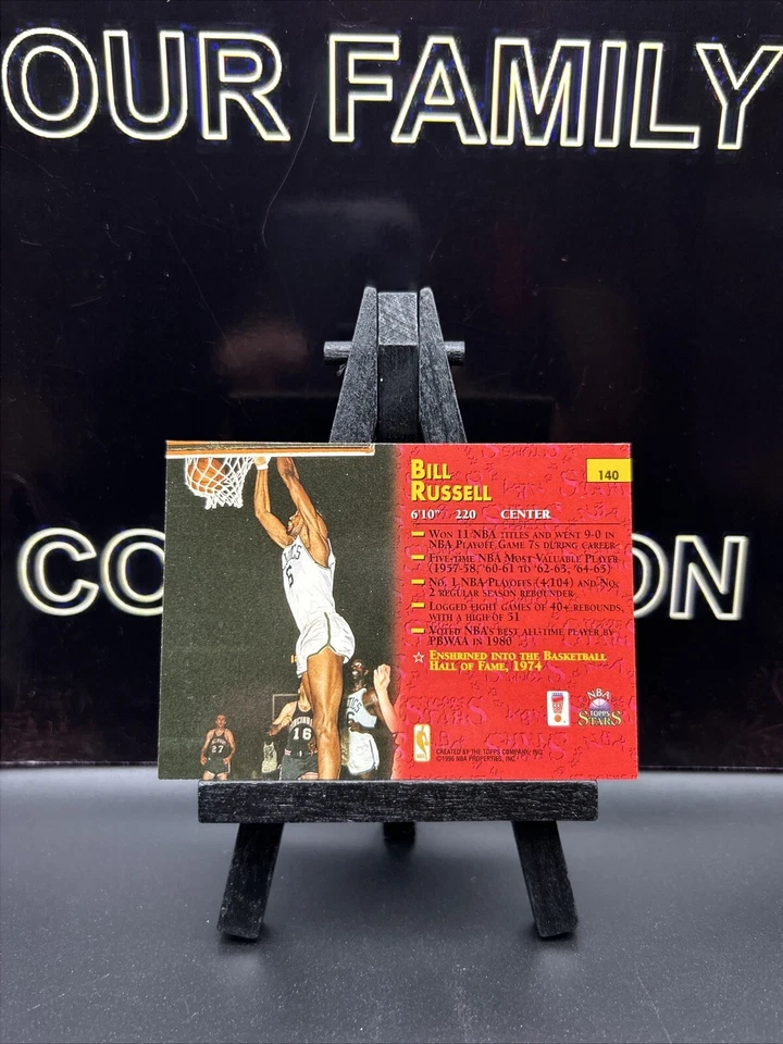 比尔·拉塞尔 1996 年 Topps NBA 全明星篮球卡 # 140 近乎完好 — 第 4/4 张图片