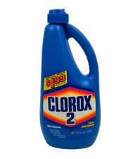 Vintage 1990 Clorox 2 Liquid All Fabric Bleach 32 Fl Oz Plastic Bottle NOS NEW