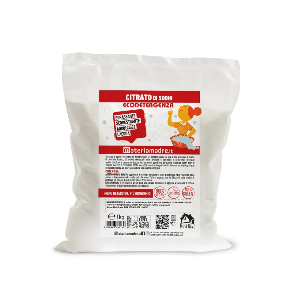 MATERIAMADRE CITRATO DI SODIO ECO DETERGENZA 1KG BUSTA sodium Trisodium citrate