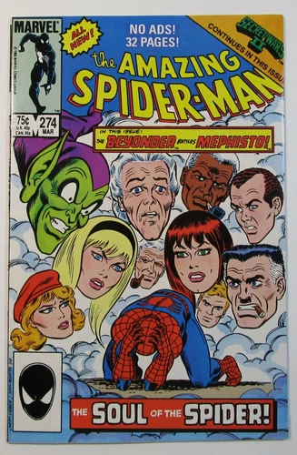 AMAZING SPIDER-MAN # 274 VF/NM 9.0 MARVEL 1986 BEYONDER APP SECRET WARS II