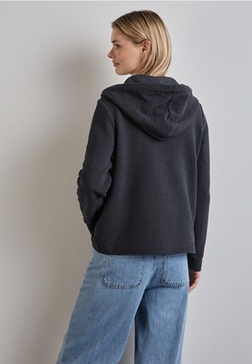 Jacke  38 blau street one Hoodie Kapuze mit Tunnelzug Taschen Struktur 212296