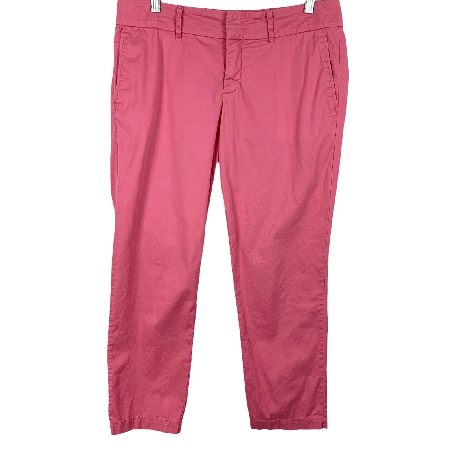 Kut From The Kloth Crop Trouser Size 8 Capris Pink Cotton Blend Pockets Womens