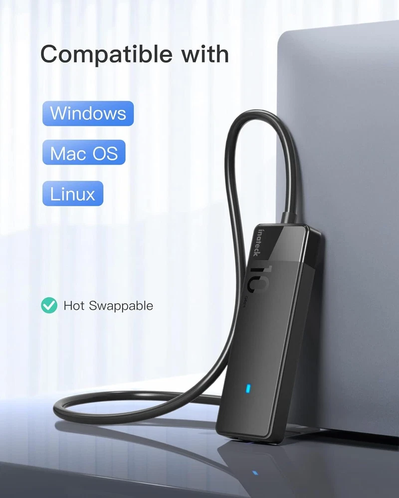 Inateck 4-Port USB 3.2 Gen 2 Hub for Windows and Mac