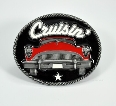 Rockabilly 50s Belt Buckle Us-Car Jukebox 50er Hot Rod Auto Gürtelschnalle *566