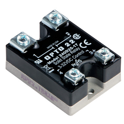 OPTO-22 240D25-17 240VAC, 25 Amp, DC Control Solid State Relay (SSR) Replacement