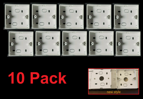 PACK OF 10 PRESSAC SINGLE GANG WHITE 23MM BACK BOXES FOR TELEPHONE OR NETWORK