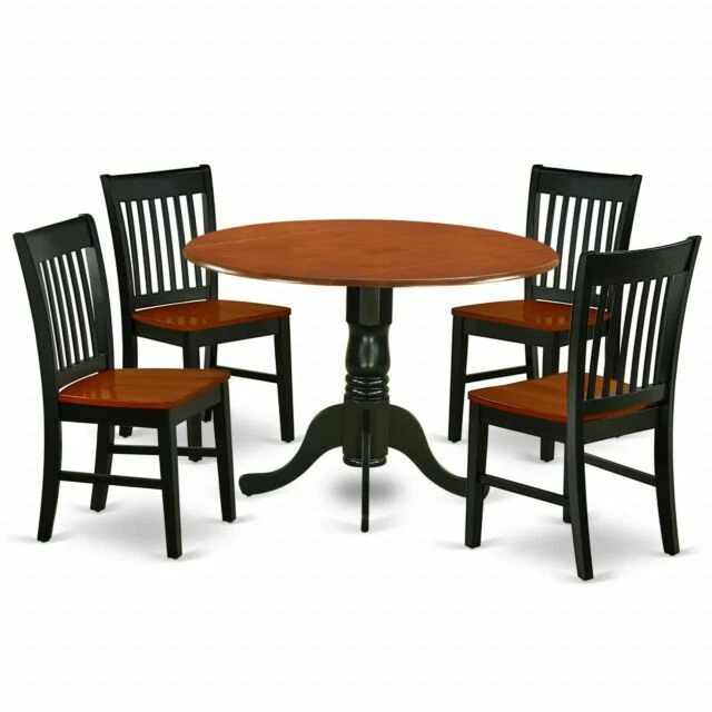 Juegos de Muebles de Comedor de Madera de Caucho Negro