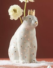 Anthropologie Winterland Animal Ceramic Bud Vase Polar Bear New In Box &zwj;