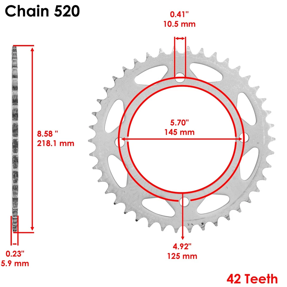 Kit de cadena de transmisión y piñones de junta tórica roja para Yamaha XT600 1984-1989 Foto 4 de 4