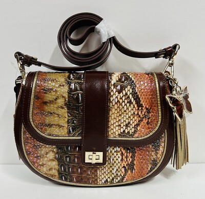 Brahmin - Elegant Dark Brown Leather Women\'s Bag Brahmin | Bags | Elegant Black And Brown Leather Handbag  main image 3