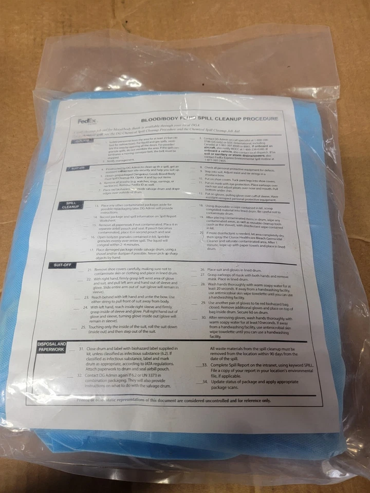 NEW FIRST AID ONLY Blood Body Fluid Spill Clean-up Kit size M - Image 3 of 3