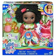 Hasbro BABY ALIVE Once Upon a BABY Forest Tales Forest Mia Black Hair Rare