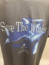 NWT Sea Shepherd Save The Whales Tshirt Tee Oversized Faded Slate 2XS/XS 