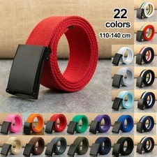 Unisex Canvas Belt Casual Waistband Military Outdoor Webbing Solid Stripe NLK