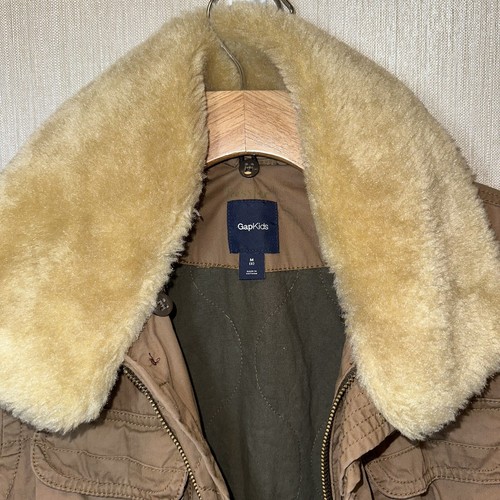Gap Kids Jacket M(8) Brown Removable Fur Collar, Trendy - Picture 5 of 13