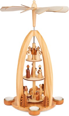 Weihnachtspyramide - Pyramide aus Holz Groß 44 cm Teelichtpyramide - Handbemalt
