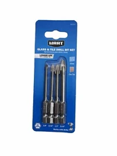 NEW HART 4pc glass & tile drill bit set: 1/8" 3/16" 1/4" 5/16"
