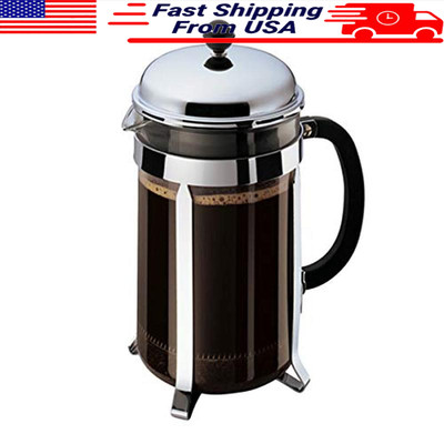 French Press Coffee Maker 51oz Heat Resistant Glass Stainless Steel Eco Friendly