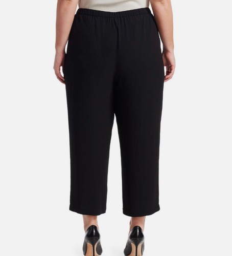Eileen Fisher Cropped Ankle Georgette Washable 100% Silk Pants PLUS 2X NWT $258 - Picture 3 of 4