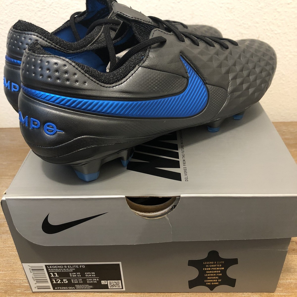 New Nike Legend 8 Elite FG Soccer Cleats Black/Blue Hero‎ Men\'s AT5293-004 Sz 6 New Nike Legend 8 Elite FG Soccer Cleats Black/Blue Hero  main image 2