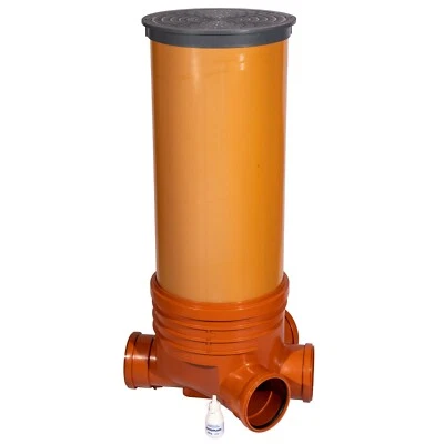 SPEEDPLANT KG Schacht Revisionsschacht Abwasserschacht DN400 Komplett SET Deckel Grau