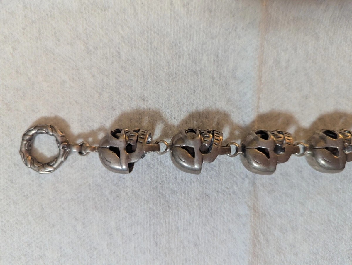 Sterling Silver Skull Bracelet 8