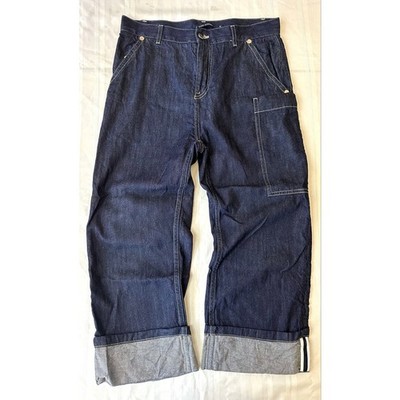 Sofie D'Hoore Cropped Raw Denim Utility Carpenter Pants Indigo Size 38