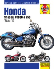 Manuale riparazione Honda Shadow VT600 e 750 (1988-2019) Haynes