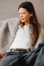 ZARA Faux Fur Cropped Jacket Girls Size 9