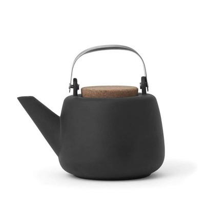Nicola Charcoal Porcelain Teapot with Infuser for Loose Leaf Tea | 40 oz Japa...