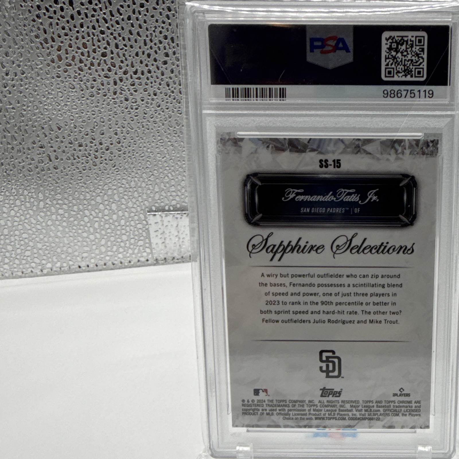 Topps 2024 Sapphire Fernando Tatis Jr Padres Selections Gold #SS15 PSA 10 view 3