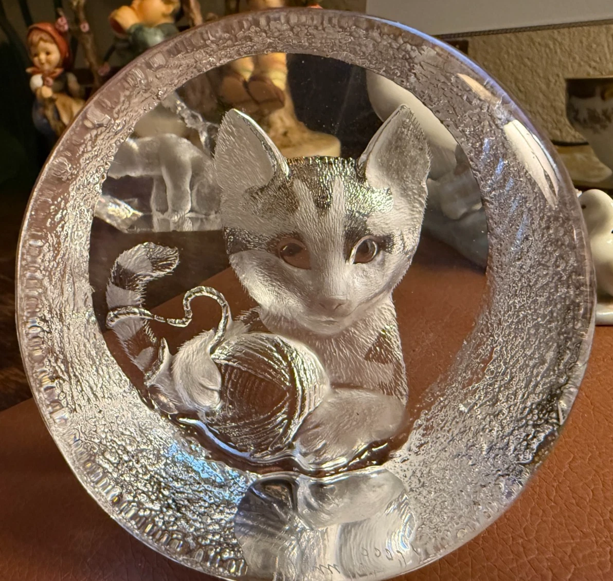 MATS JONSSON クリスタル 猫　レリーフ Mats Jonasson Cat for sale | eBay