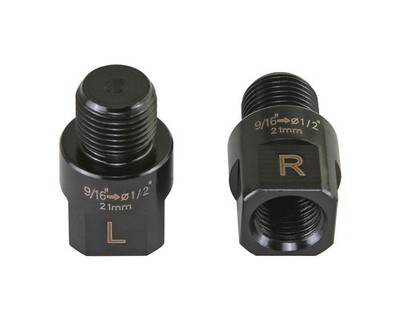 Bicycle Pedal Adapter Converter   9/16  Crank to 1/2  Pedal, Steel (Black).