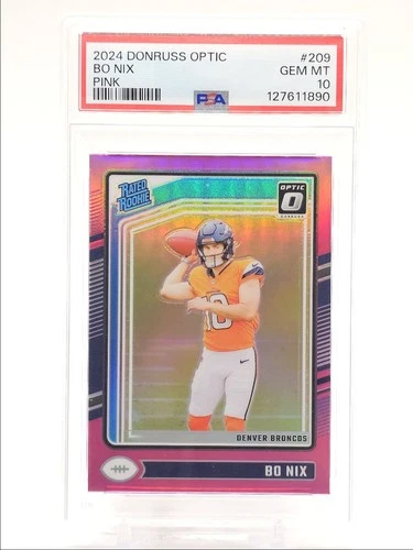 BO NIX 2024 DONRUSS OPTIC RATED ROOKIE PINK PRIZM GEM MT RC PSA 10 Q0004