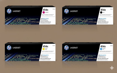 HP 414X High Yield 4-Pack Toner Set BK/C/M/Y for LaserJet M454 M479 Series