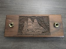 Soporte para pluma estilográfica vintage de nogal americano de escritorio para velero náutico