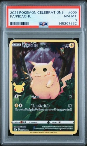 2021 POKEMON CELEBRATIONS #005 FULL ART/PIKACHU PSA 8