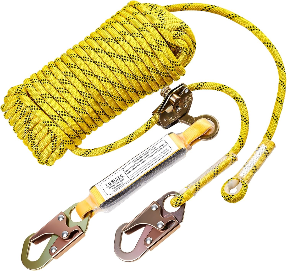 LスカイラブGNB Rope Harness Safety Lanyard 25FT, Vertical Lifeline Assembly with