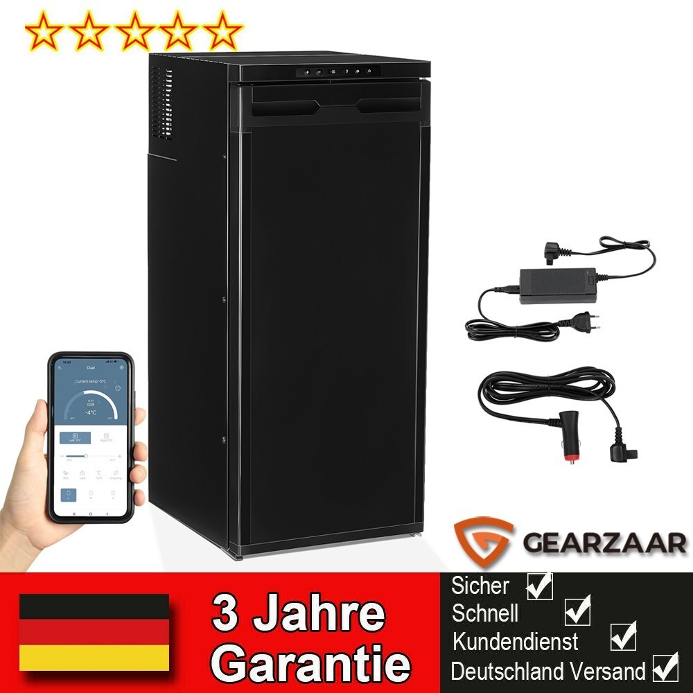 Kompressor Kühlbox 90L Zwei Kammern Gefrierbox Camping Wohnmobil Kühlschrank APP