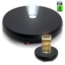 JAYEGT Motorized Rotating Display Stand with LED Light , 10 inch /55lbs Black