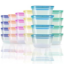 - 25 oz Food Storage Containers with Lids - 24 sets - Dry  Hot Plastic Meal ...